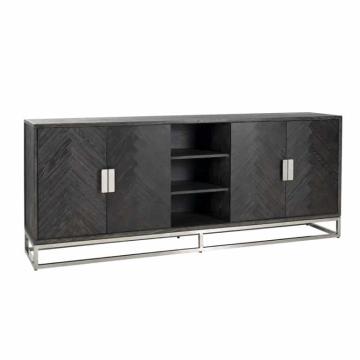 Blackbone Black & Silver Sideboard with Shelves