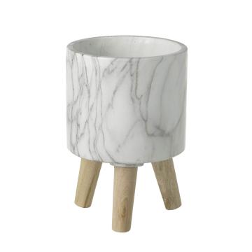 Planter Marble White H.22.5cm