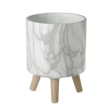 Planter Marble White H.27cm