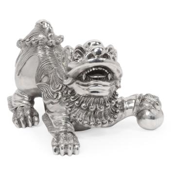 Foo Dog Ornament - Stainless Steel 