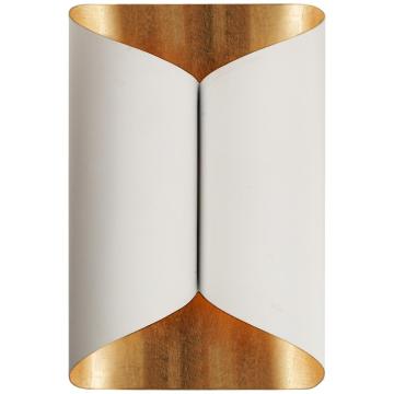Selfoss Wall Light in Plaster White with Brass Interior