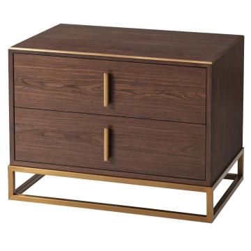 Bedside Table Blain in Macadamia & Brass