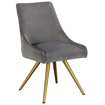 Amy Velvet Dining Chair in Grey