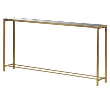 Vale Mirrored Long Slim Console Table in Gold