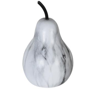 Pear Ornament in Black & White Marble Effect  
