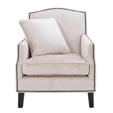 Eichholtz Armchair Merlin Studded Upholstered in Off-White