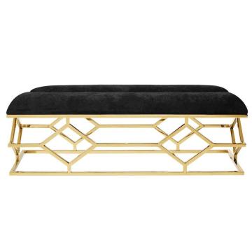 Eichholtz Bench Trellis with Velvet Black Seat