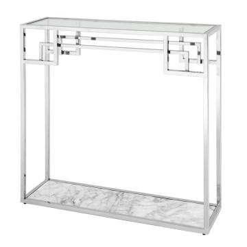 *Table* Narrow Console Table Morris in Polished Stainless Steel