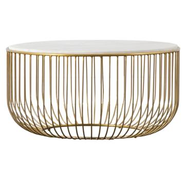 June Gold Coffee Table with Marble Top