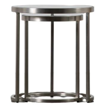 Atlanta Silver & Glass Nest of Tables