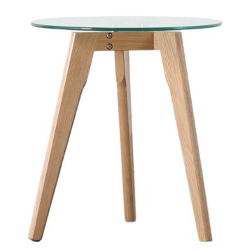 Illinois Oak & Glass Side Table