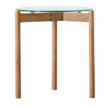 Sacramento Oak & Glass Side Table