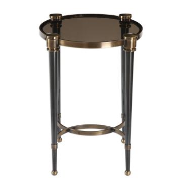  Thora Brushed Black Accent Table