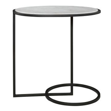  Twofold White Marble Accent Table