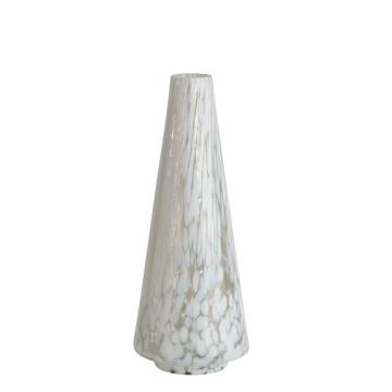 Brooklyn White Glass Vase Small