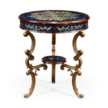 Jonathan Charles Side Table - Lapis Blue Eglomise