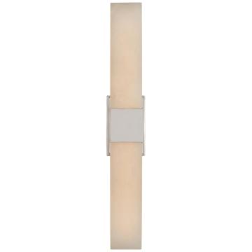 Covet Double Box Sconce in Polished Nickel with Alabaster