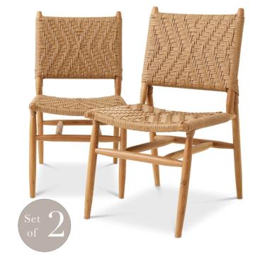 Outdoor Dining Chair Laroc Natural Teak | Set of 2