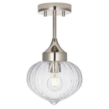 Avalon Glass Ceiling Light in Nickel