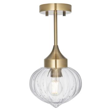 Avalon Glass Ceiling Light in Brass