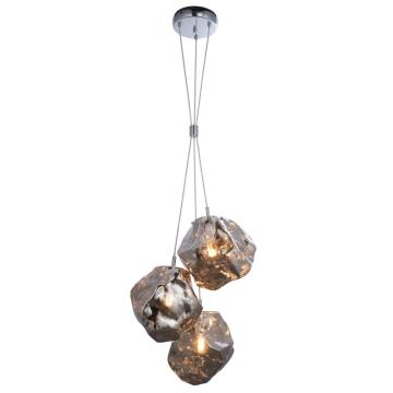 Mineral Triple Glass Pendant Light Chrome