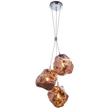 Mineral Triple Glass Pendant Light Copper