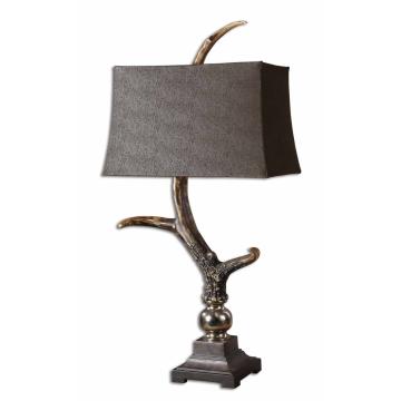  Stag Horn Dark Shade Table Lamp