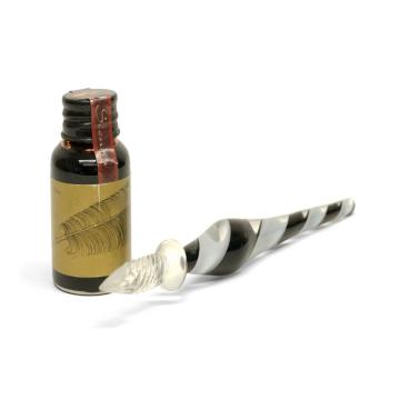 Traditional Dip Calligraphy Pen Set - Black Glass