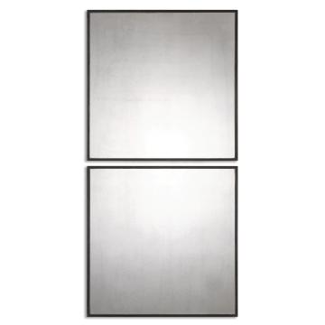  Matty Antiqued Square Mirrors, S/2