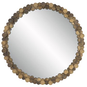  Dinar Round Aged Gold Mirror