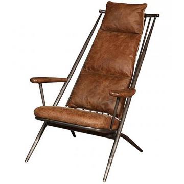 Ely Studio Chair in Brown Leather