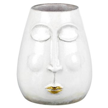 Vase Lippy White/Gold - S