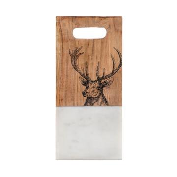 Small Stag Board White Marble