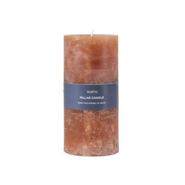 Pillar Candle Rustic Amber Large 