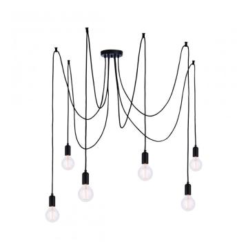 Pendant Light 6 Cluster Ares Matte Black