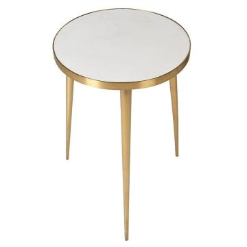 Pavilion Chic Side Table with Concrete Top - White