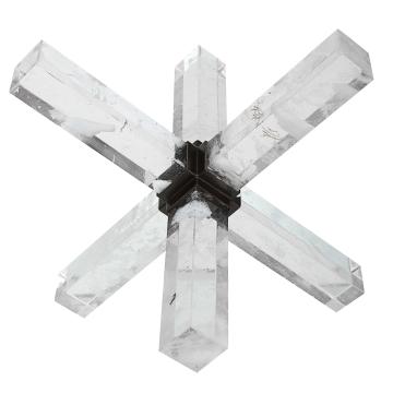 Double Cross Sculpture - Faux Quartz Crystal