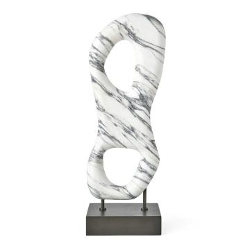 Double Vision Black & White Marble Sculpture