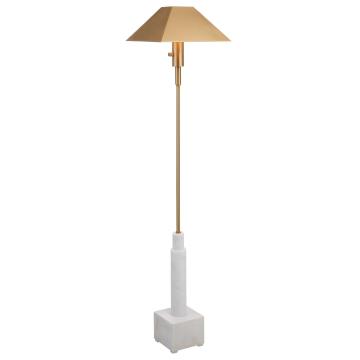 Telescope Floor Lamp - White Marble/Brass