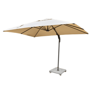 Truro Premium Sand Square Side Post Parasol with LED & Granite Stand