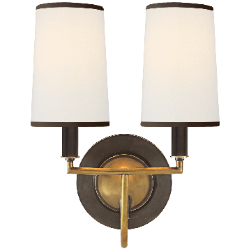 Elkins Double Wall Light | Bronze & Antique Brass