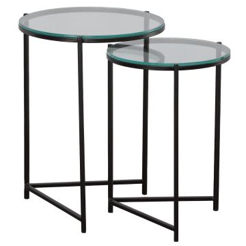 Orbit Nesting Side Tables Black & Glass