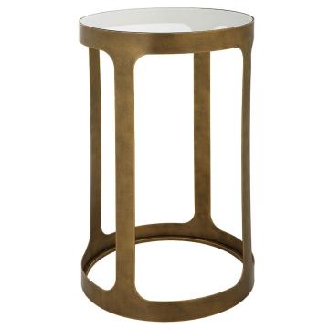 Retro Cutout Side Table Brass & Glass