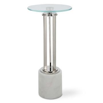 Tower Marble & Glass Side Table