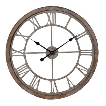 Pavilion Chic Wall Clock Zunyi in Fir Wood & Iron