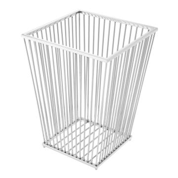 Waste Paper Basket Hackney in Silver Steel