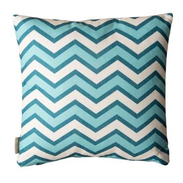 Turquoise Zig Zag Square Scatter Cushion