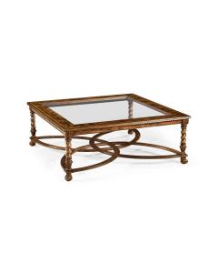 Large Square Coffee Table Oyster - Glass Top