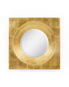 Gilded framed round mirror